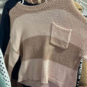 american eagle, size small, light pink and dark pink sweater